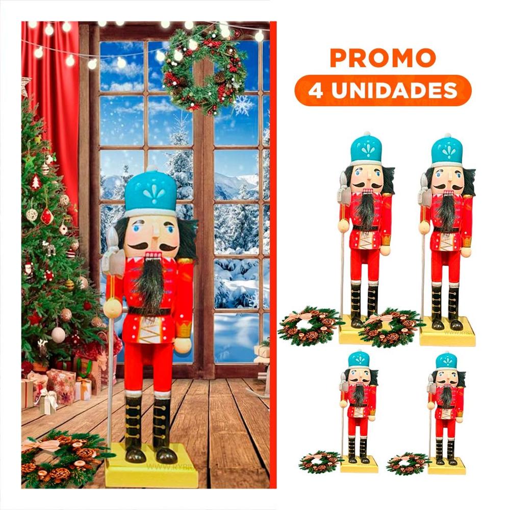 Pack4 Cascanuez para Navidad Tono RojoCeles