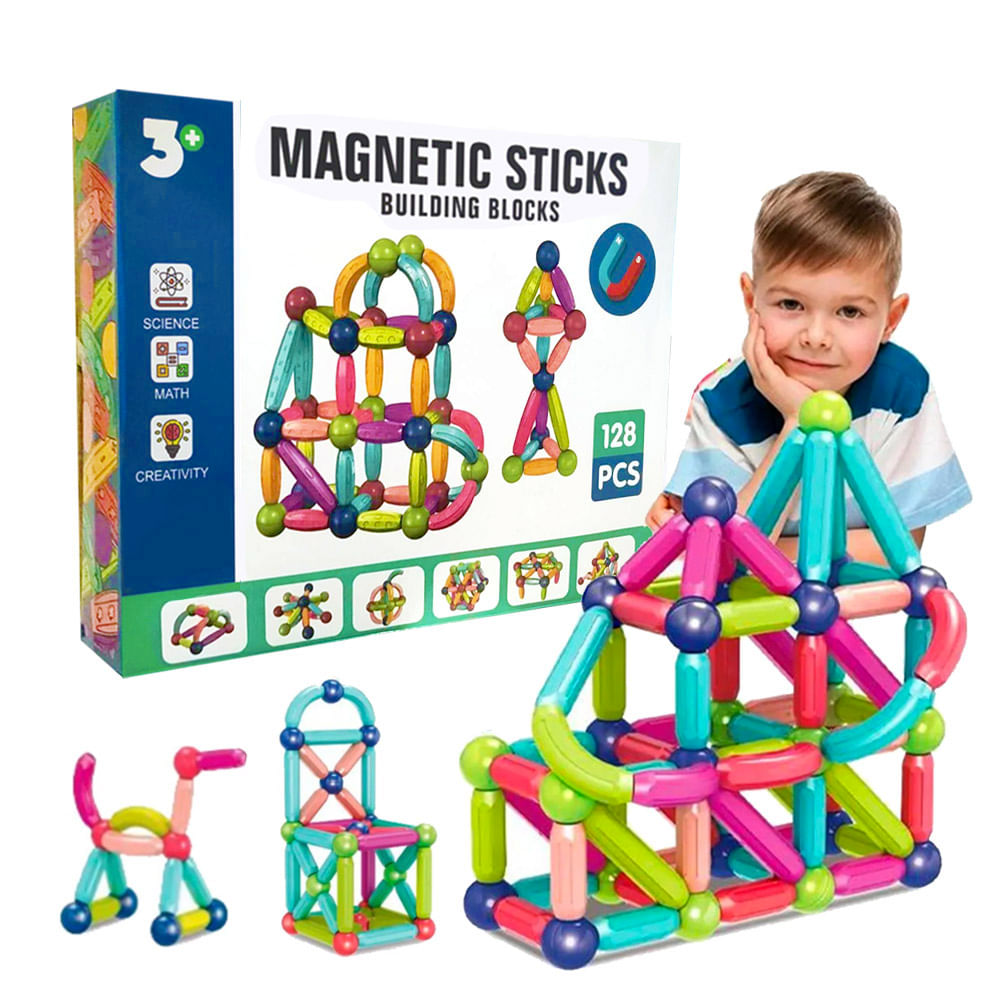 Bloques Magneticos De Construccion128 piezas Multiformas