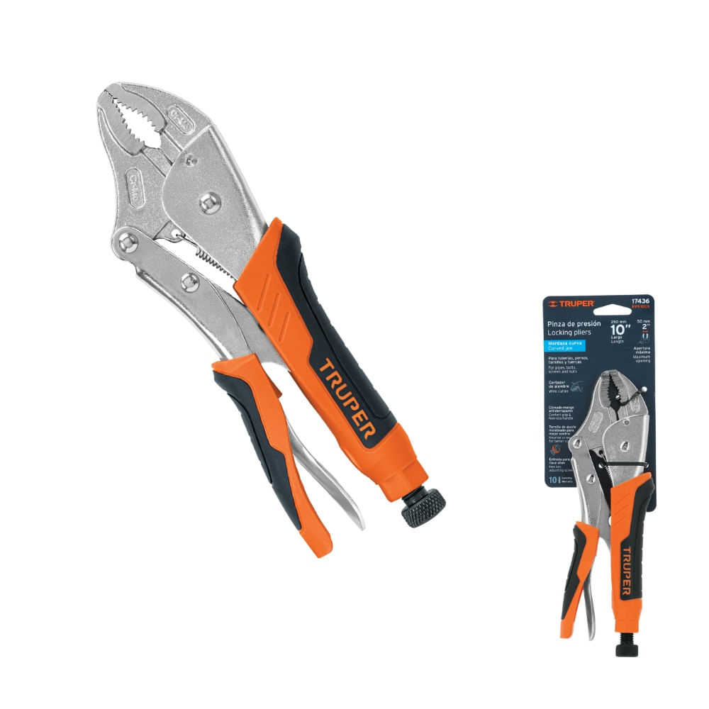 Pinza De Presion 10" Mordaza Curva Mango De Vinil Truper PPT-10CX 17436