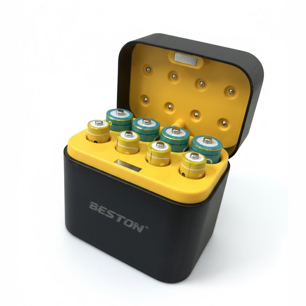 Cargador de Pilas Baterías AA Recargables 8 Puestos mas 4 Baterías AA y 4 AAA