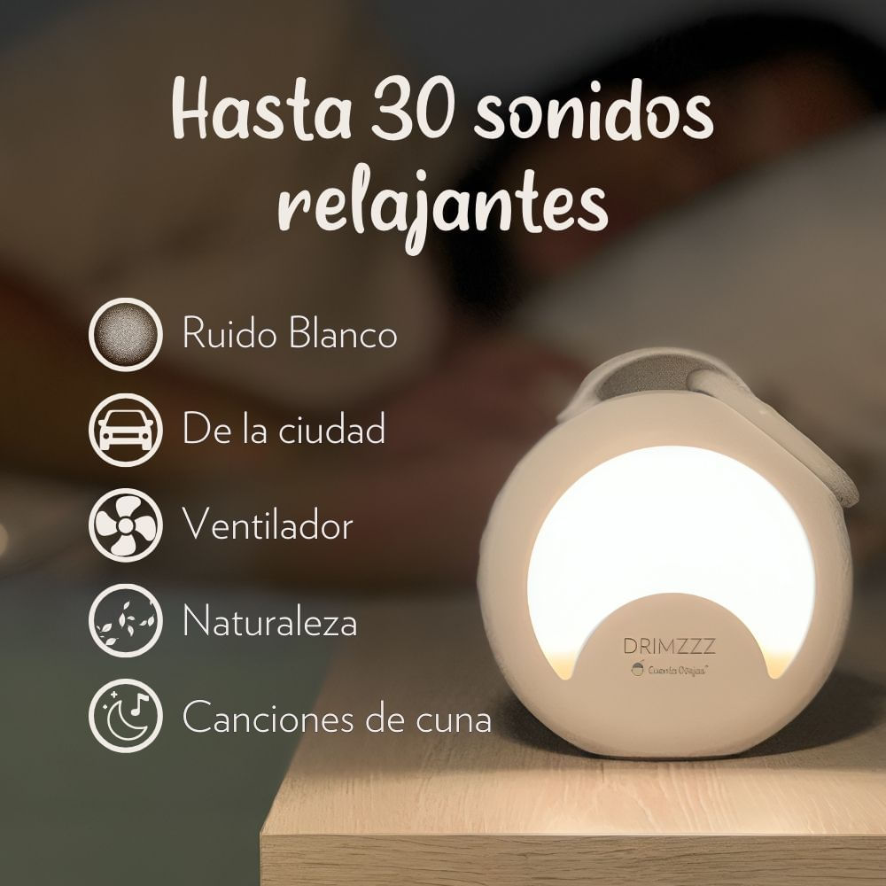 Máquina Ruido Blanco 30 sonidos para bebé con lampara Máquina Ruido Blanco 30 sonidos para bebé con lampara