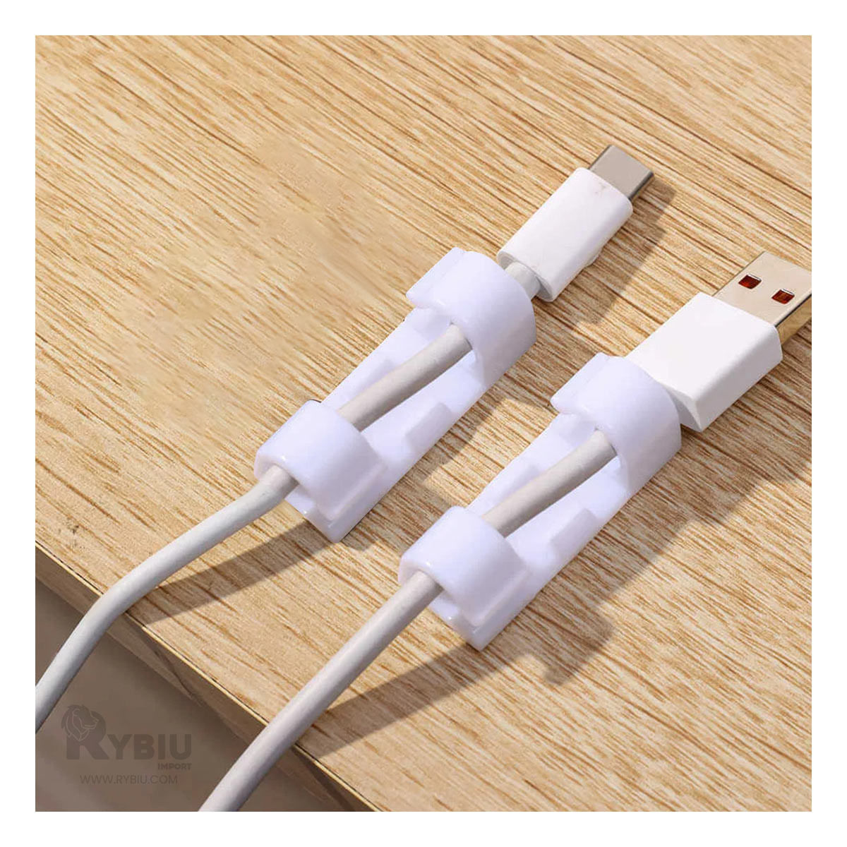 Organiza Cables de 20 Clips Color Blanco Y+Post-it adhesivos