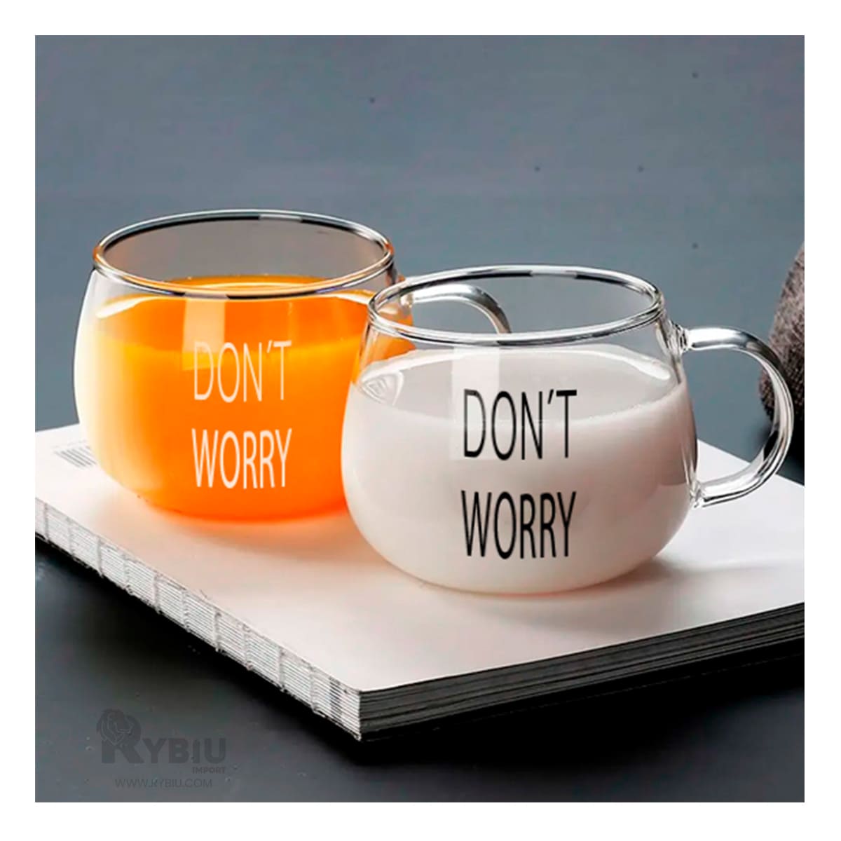 Taza Decorativa Duradera de Color Transparente Y+Stickers