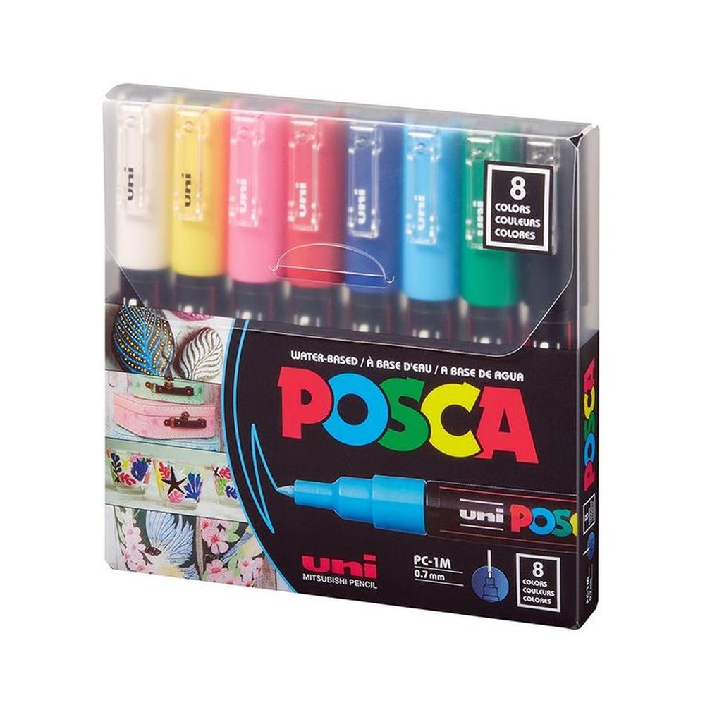 POSCA Pack PC-1M 8C Básico Nueva Presentación X8