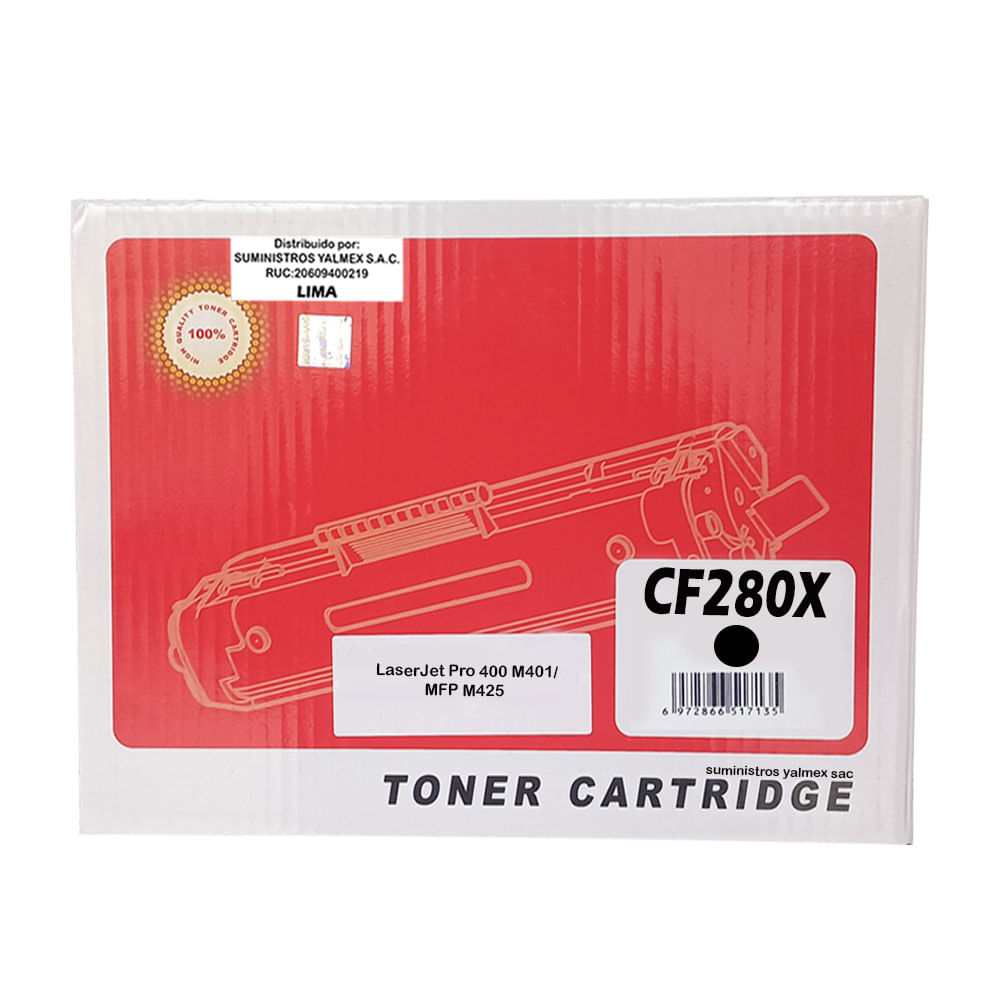 Toner 80X CF280X Compatible para HP Negro 6900 Páginas