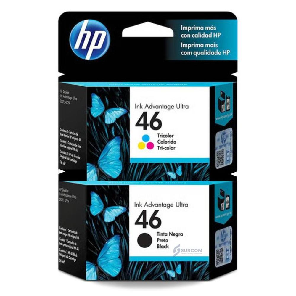 Kit Tinta HP 46 Negro Tricolor Original