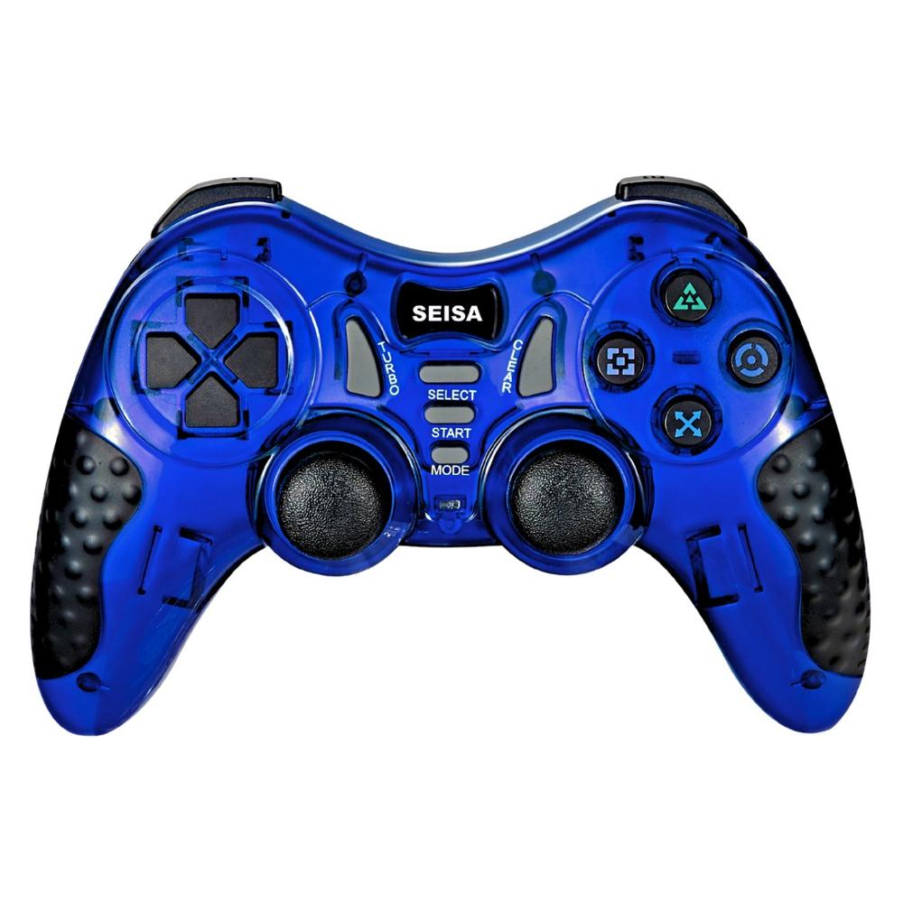 Mando Inalámbrico 2.4G 6 en 1 con Vibración y Turbo para PC y Consolas SJ-913 Azul Mando Inalámbrico 2.4G 6 en 1 con Vibración y Turbo para PC y Consolas SJ-913 Azul