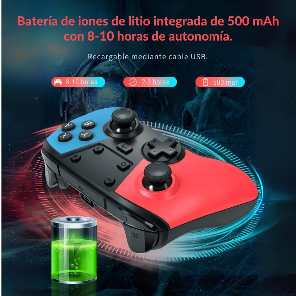 Mando Pro Inalámbrico Switch con NFC Turbo MACRO y Giroscopio SW-12B ...