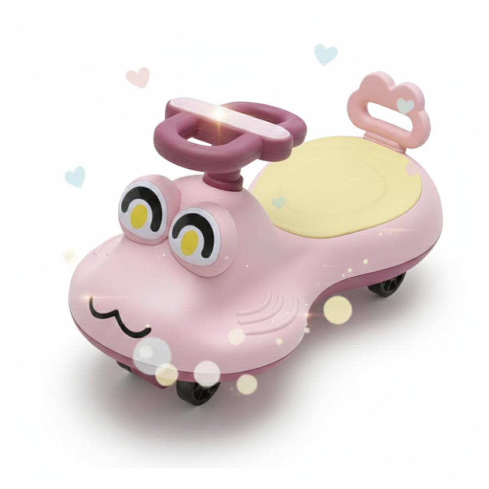 Coche Juguete para Niños Wiggle Car Giro de 360 con Ruedas Empuje Animado Rosado Helicoptero Coche Juguete para Niños Wiggle Car Giro de 360 con Ruedas Empuje Animado Rosado Helicoptero
