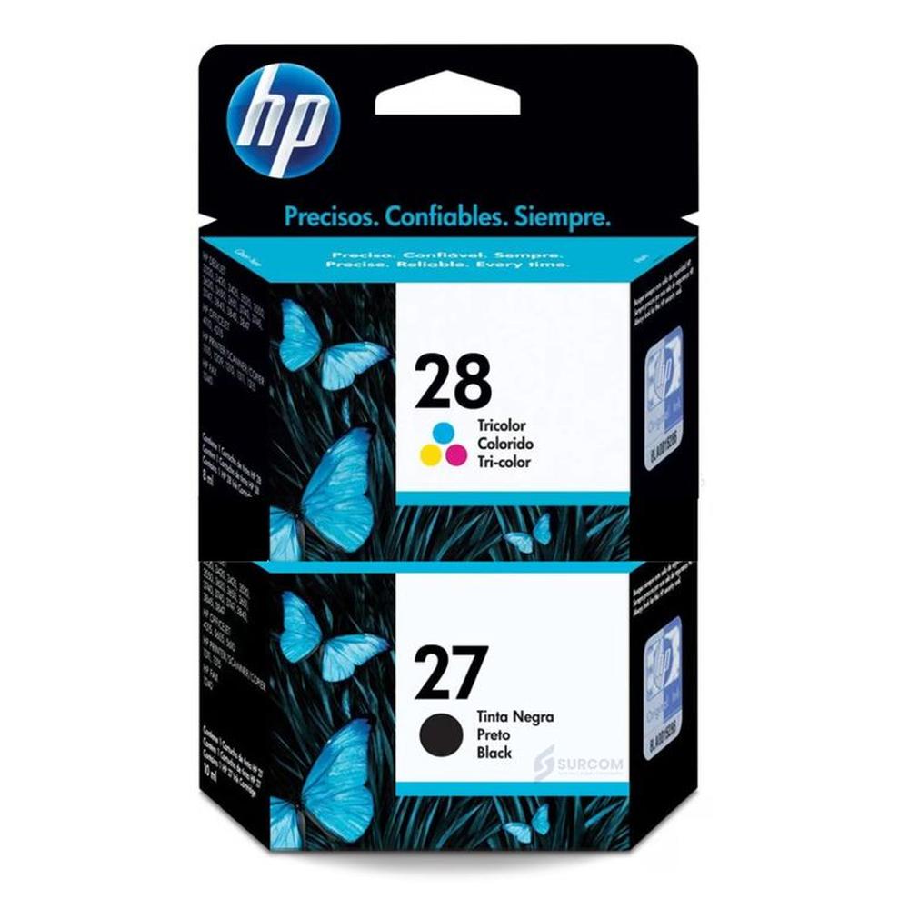 Kit de Cartuchos de Tinta HP 28 Tricolor y HP 27 Negro Original