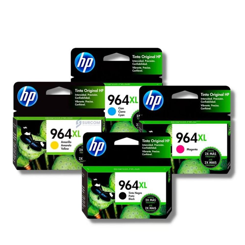 Kit Tinta HP 964XL Cyan Magenta Amarillo Negro