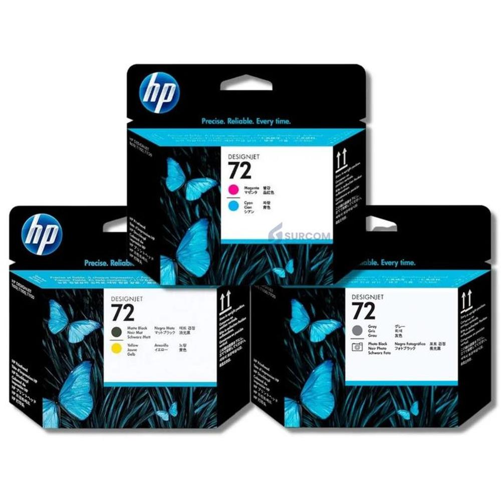 Kit Cabezal HP 72 Mate Black/Amarillo, Gray/Photo Black, Magenta/Cian