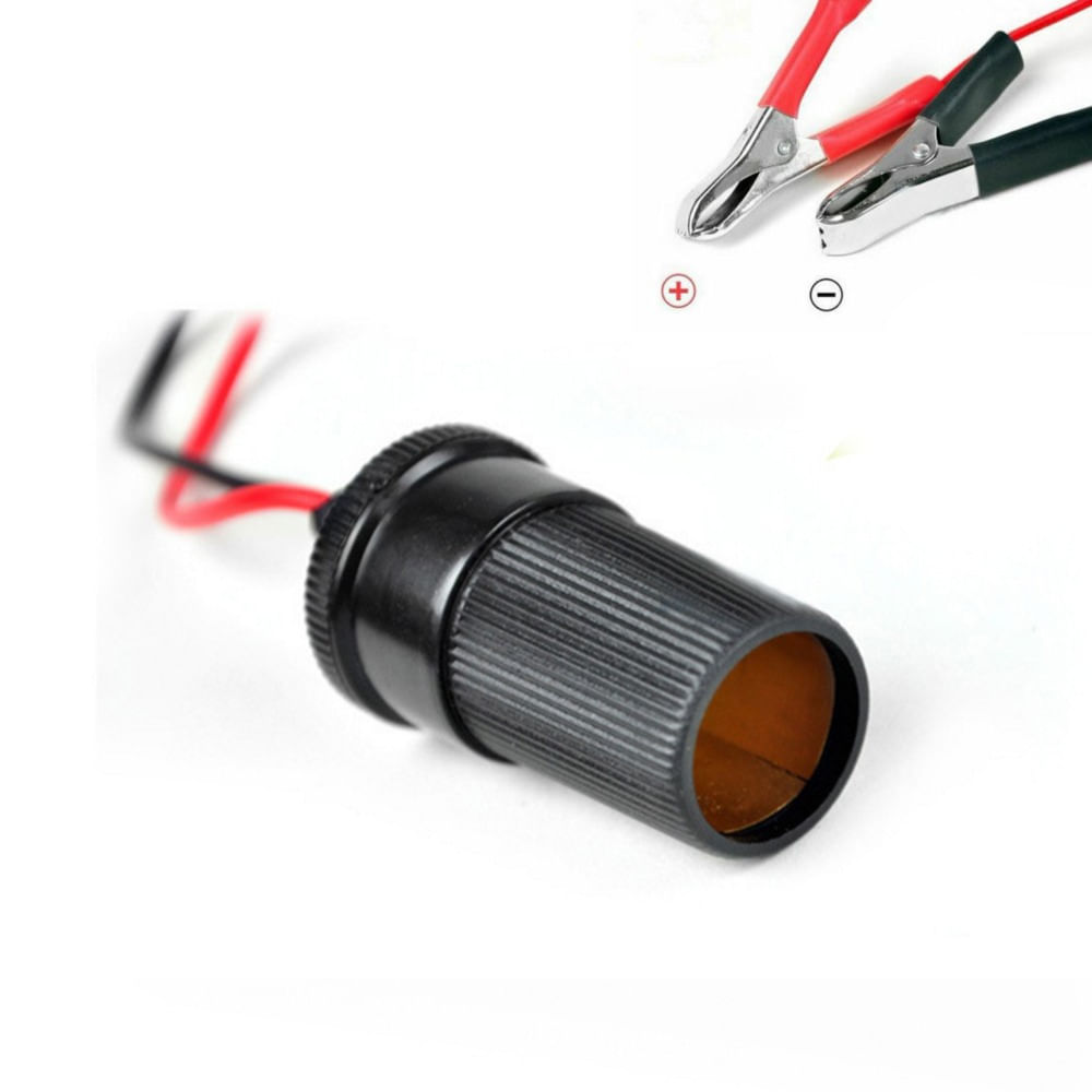 Conector Hembra Cigarrera Con Pinzas Cocodrilo Para Batería 12v Conector Hembra Cigarrera Con Pinzas Cocodrilo Para Batería 12v