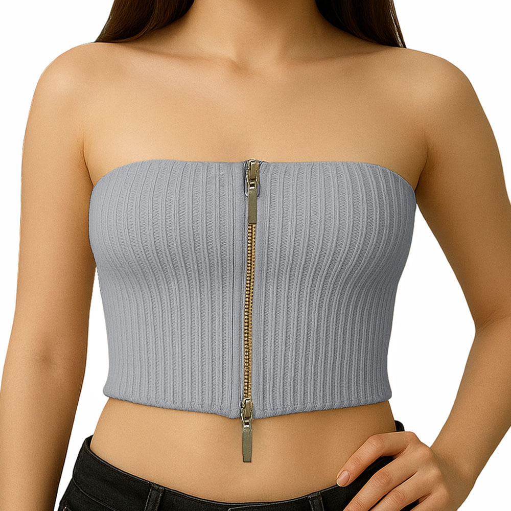 Top Strapple Doble Cierre 474G Lid-10 Hilo Tacto Color Beige Talla S Top Strapple Doble Cierre 474G Lid-10 Hilo Tacto Color Beige Talla S