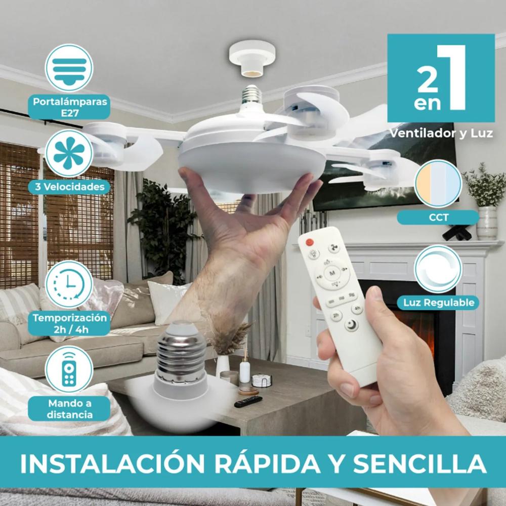 Foco Ventilador con Luz LED Tipo Drone