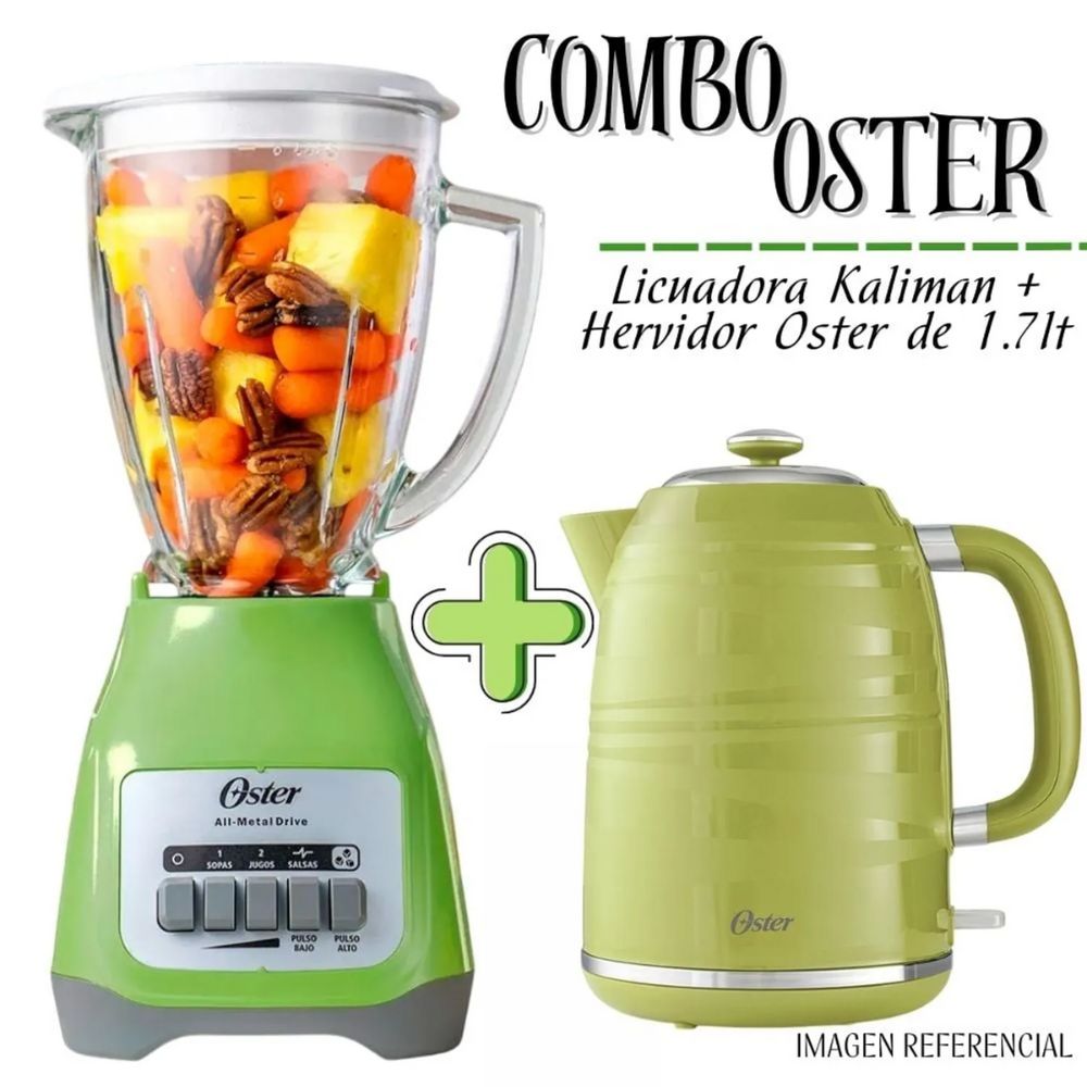 COMBO OSTER LICUADORA KALIMAN - HERVIDOR ELÉCTRICO OSTER VERDE