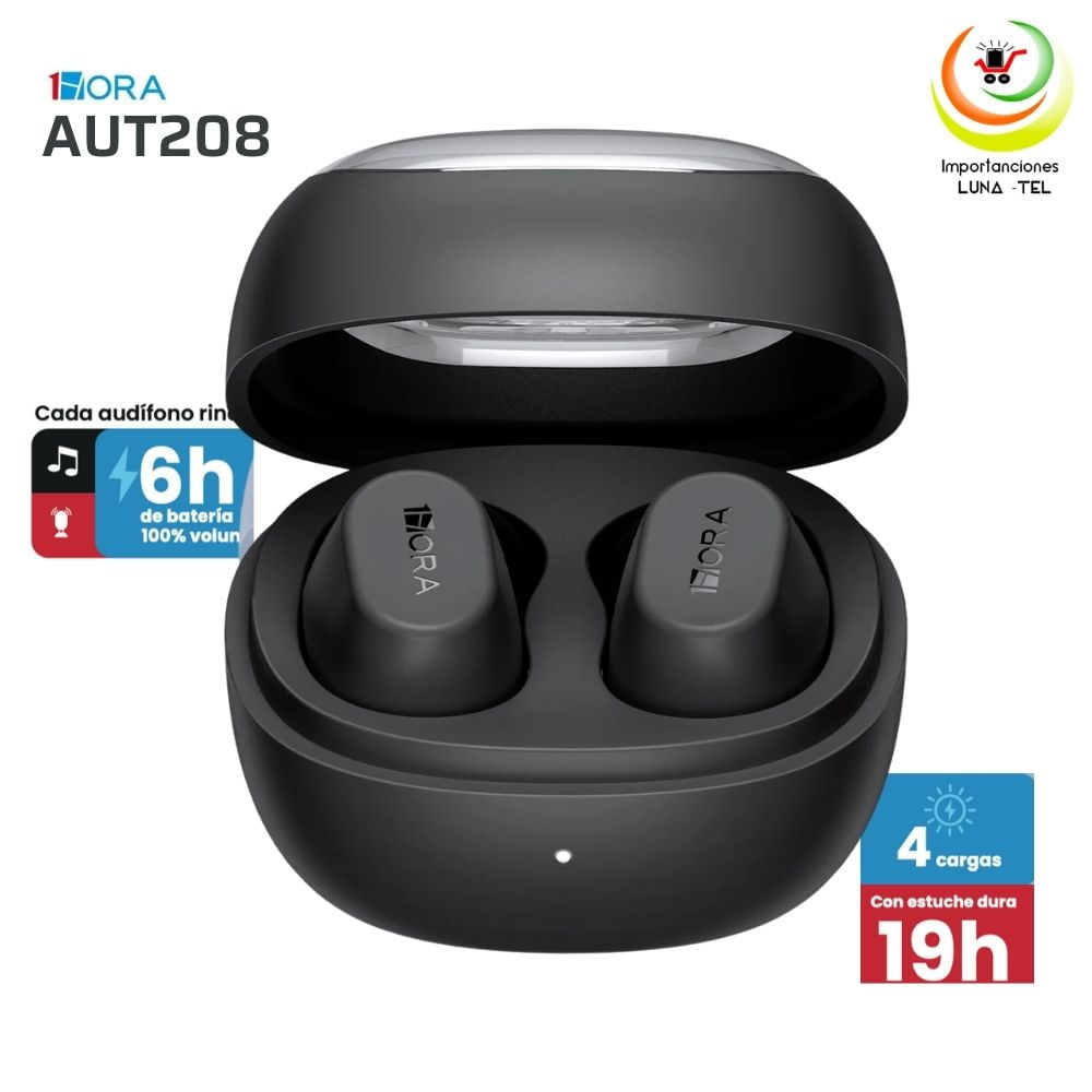 AUDIFONOS BLUETOOTH TWS MODELO AUT208 NEGRO