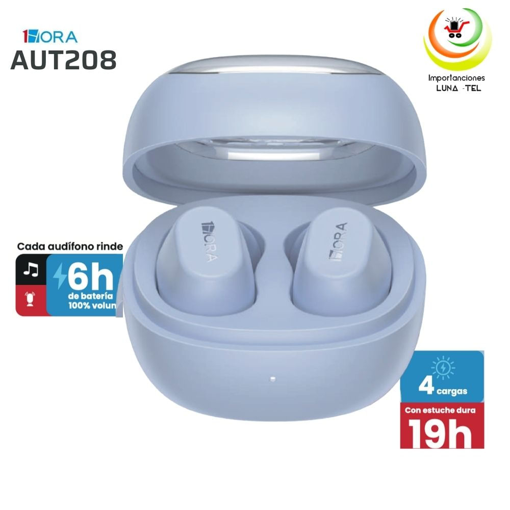 AUDIFONOS BLUETOOTH TWS MODELO AUT208 AZUL