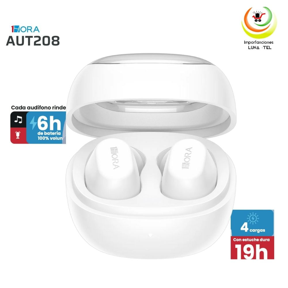AUDIFONOS BLUETOOTH TWS MODELO AUT208 BLANCO