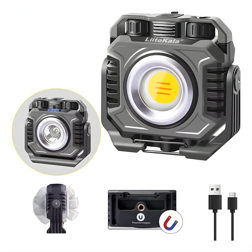 Luz De Trabajo Led Magnética 2400lm Recargable 360