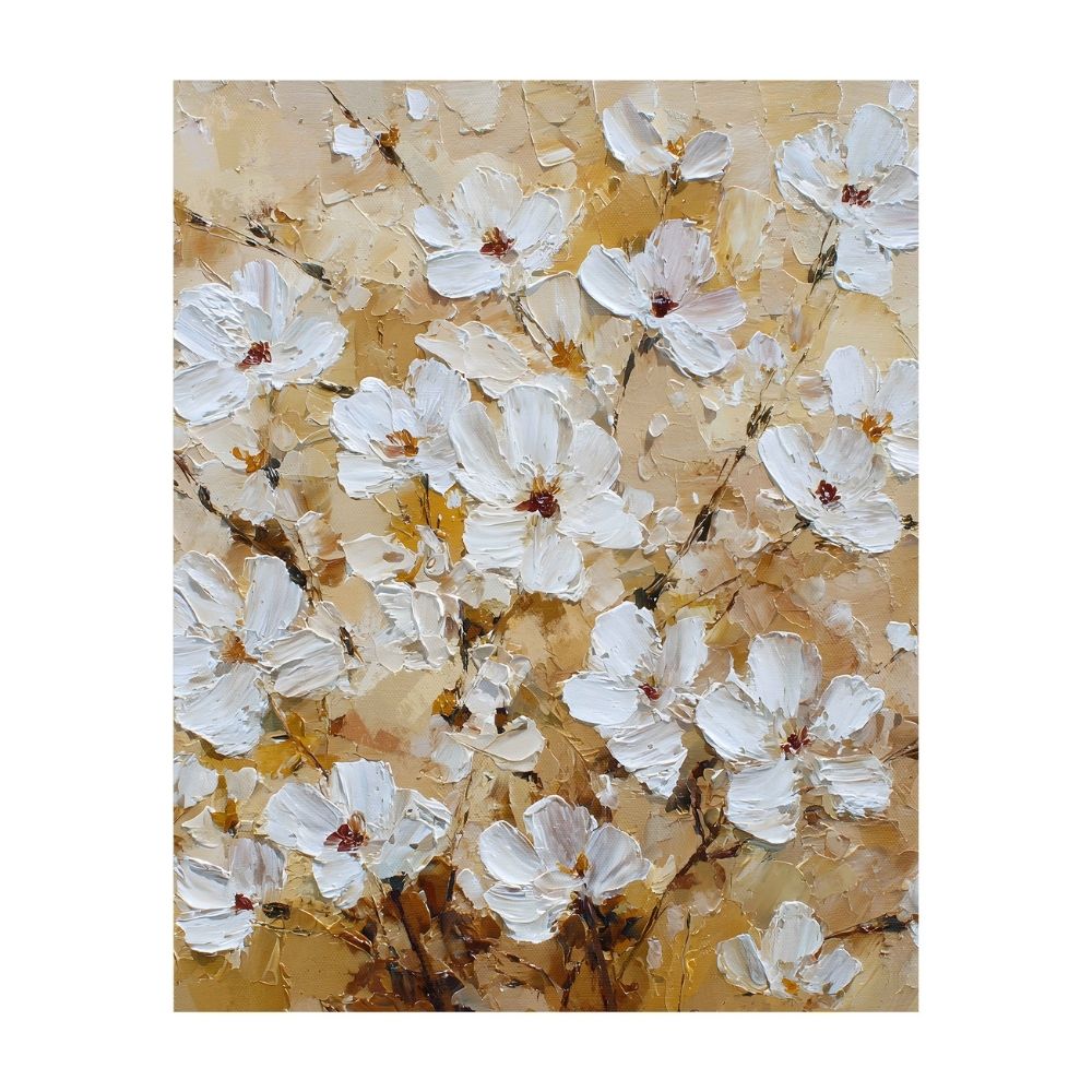 Cuadro Canvas Flores Blancas 40x50cm Orange