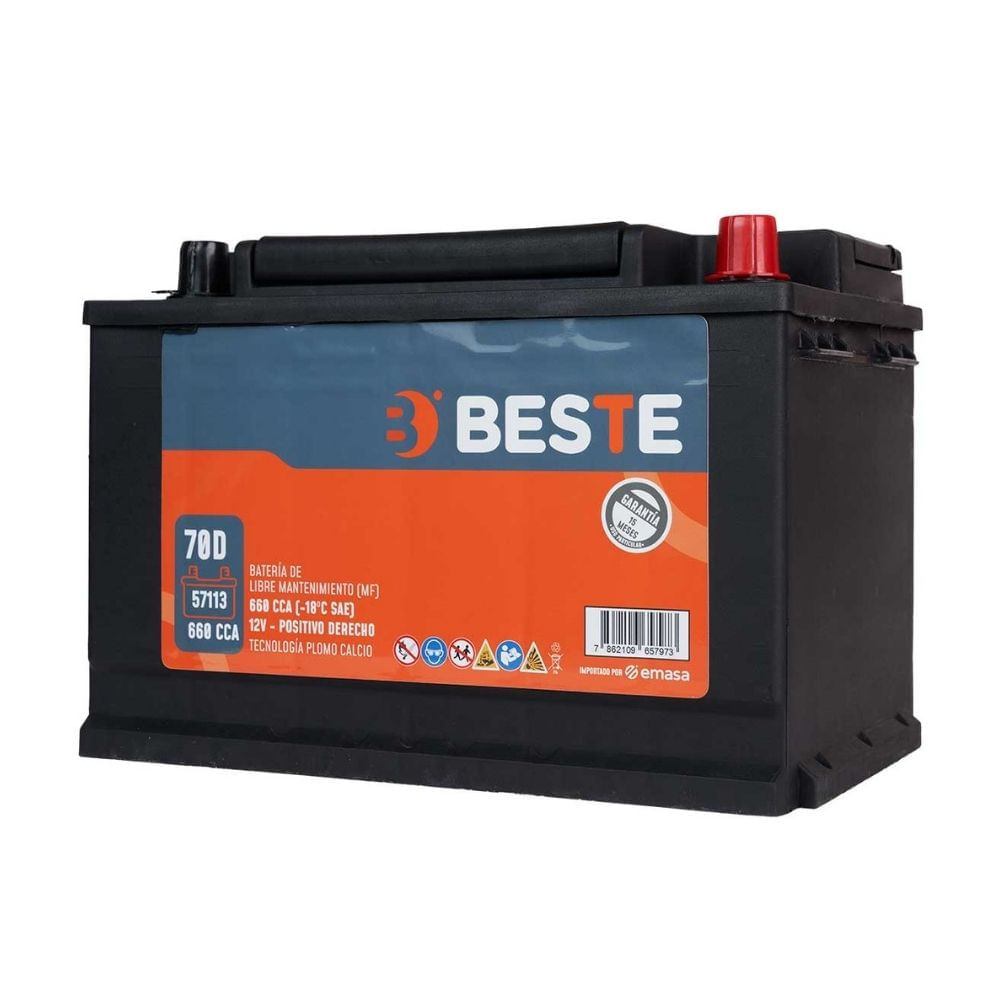 Batería de auto Beste 57113 Lb3 70ah/660a