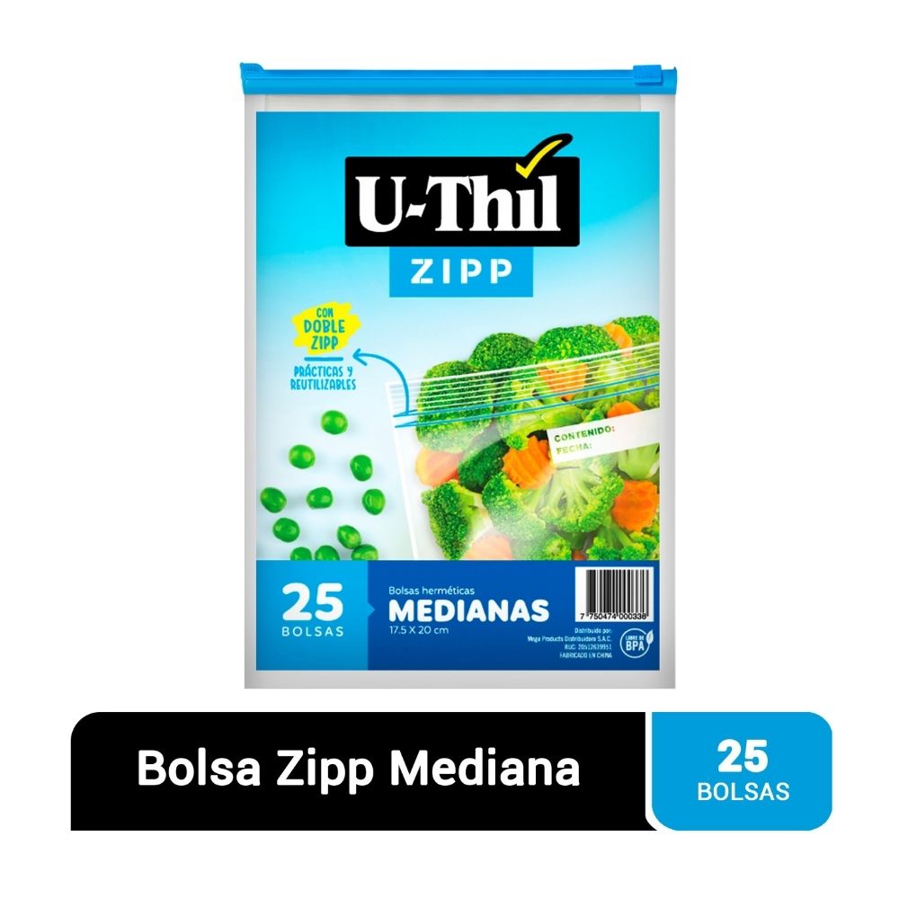 Pack Bolsa Zipp Mediana 25 unidades Uthil