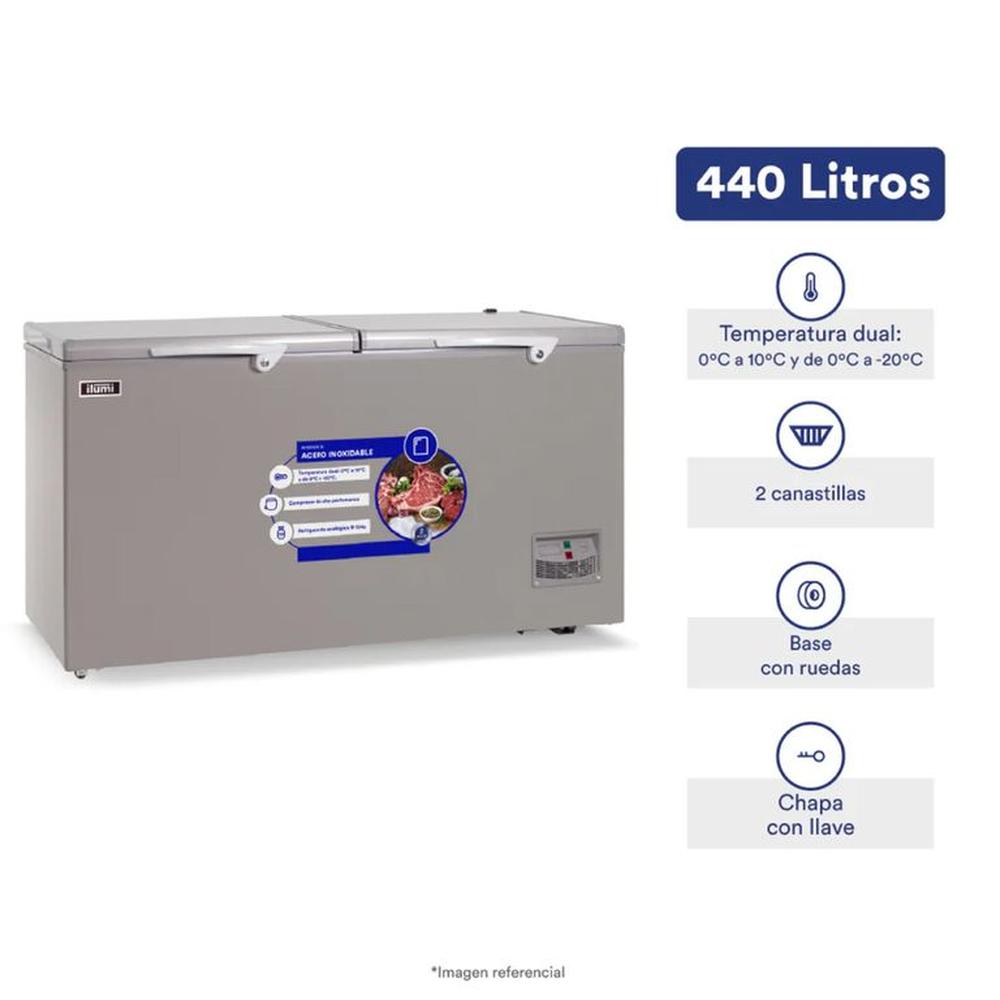 TFI-4402DG - Congelador Horizontal 440L Inox Ilumi