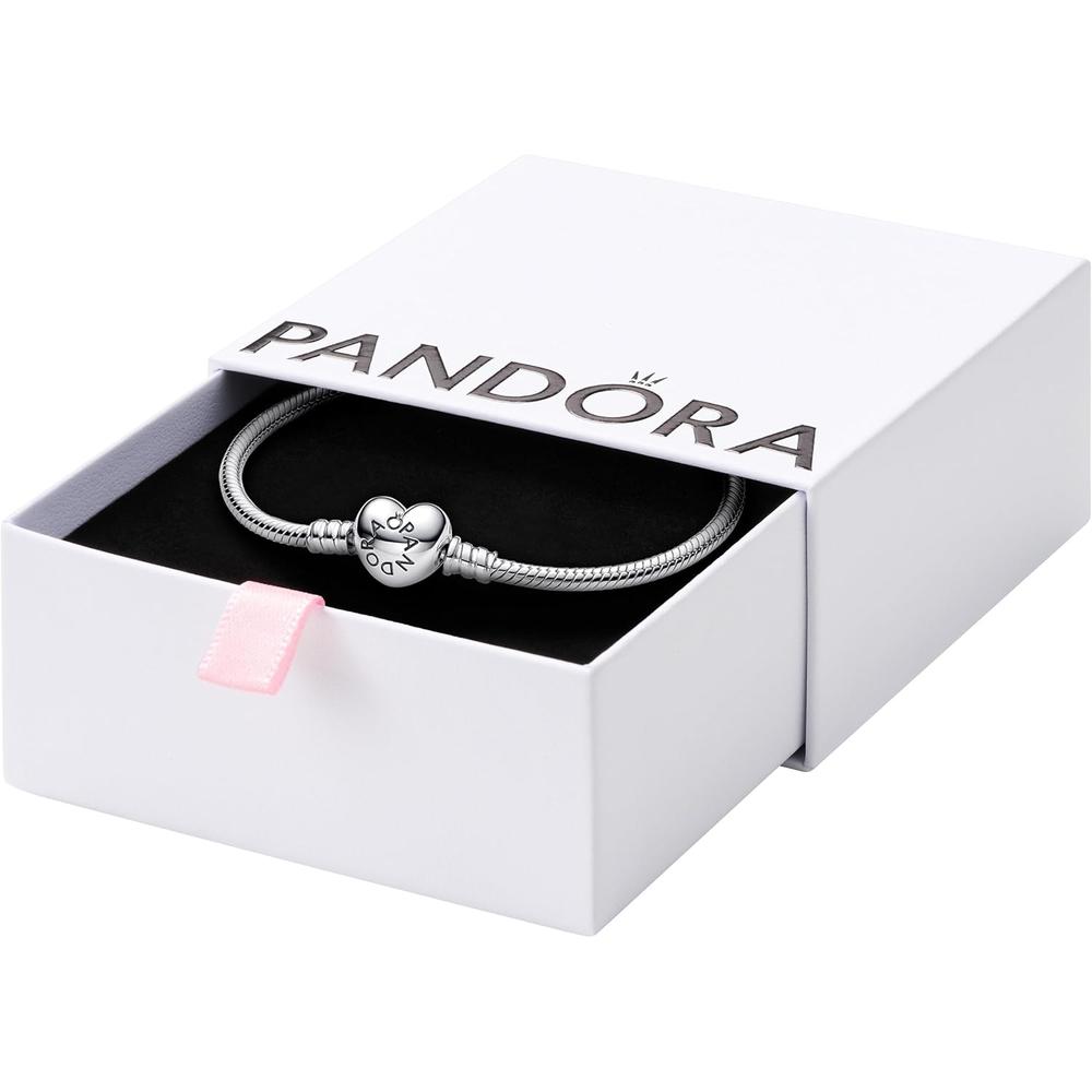 Pandora Moments pulsera cadena serpiente cierre corazón 20 cm | Plata