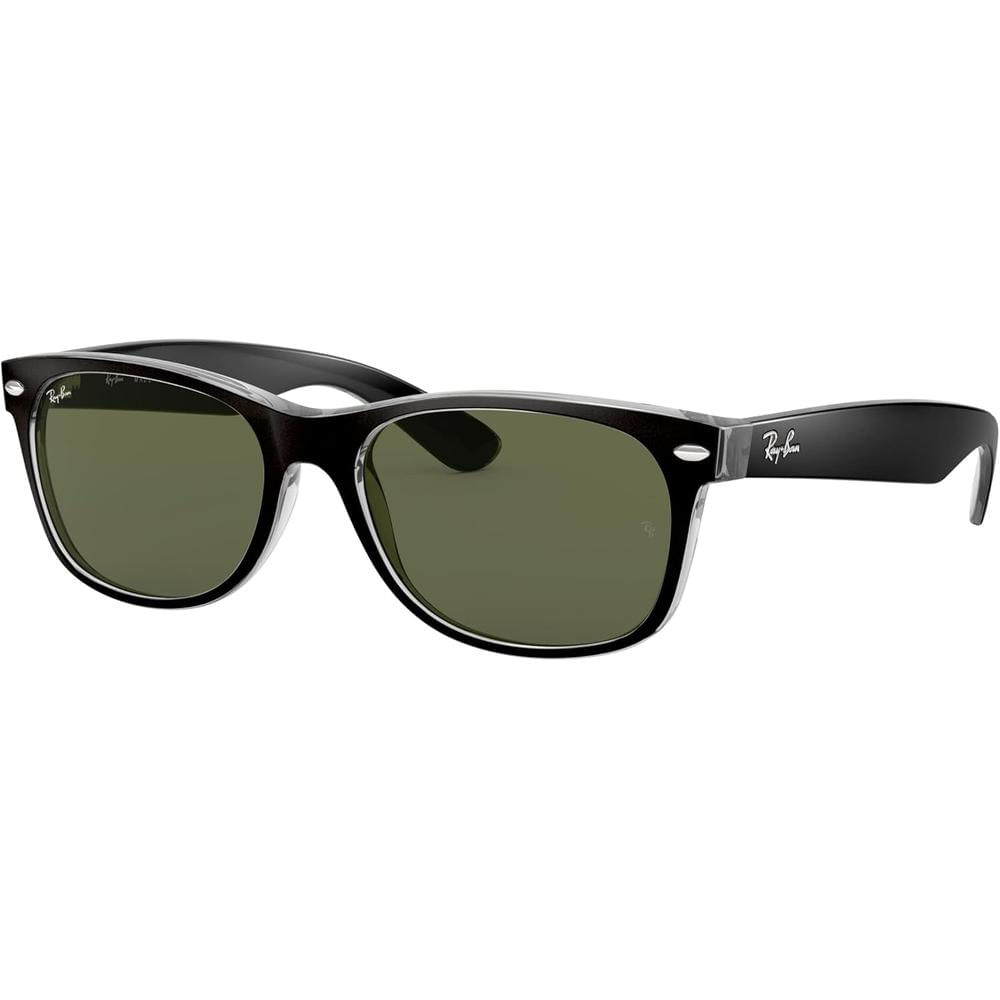 Ray-Ban RB2132 New Wayfarer Gafas de sol para hombre | Black on Transparent / Green I