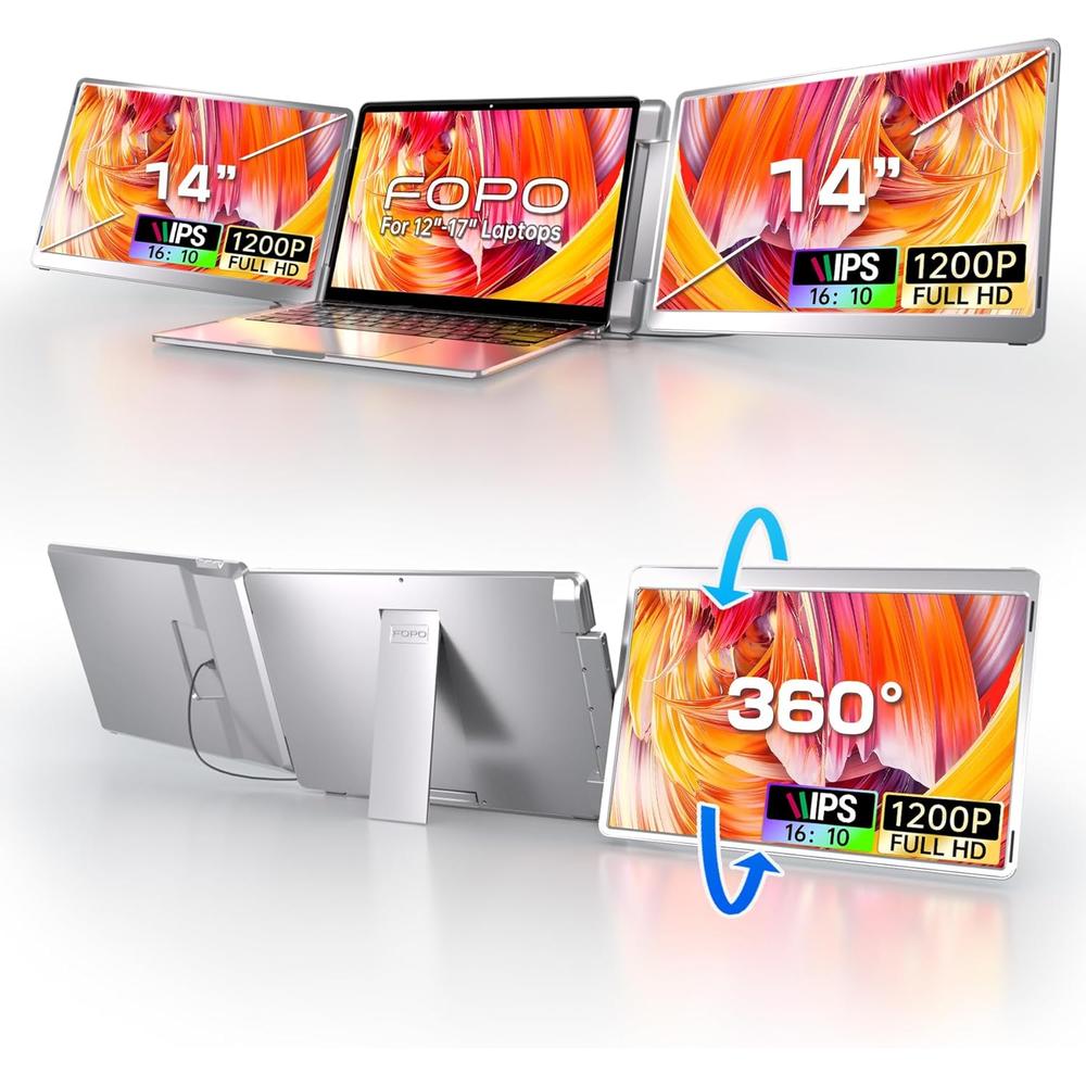 FOPO S7 Extensor Triple Portátil 14"" Full HD 1200p
