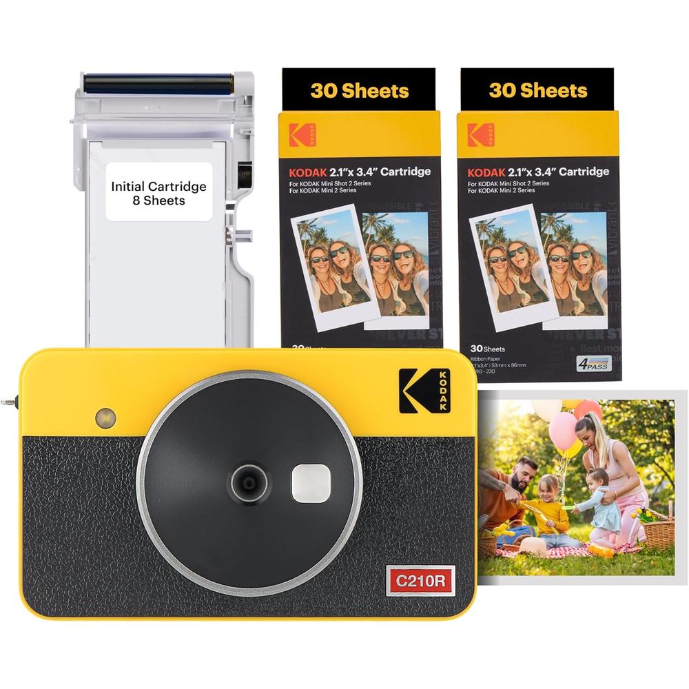 Kodak Mini Shot 2 Retro cámara impresora 2 en 1 | Amarillo / Negro