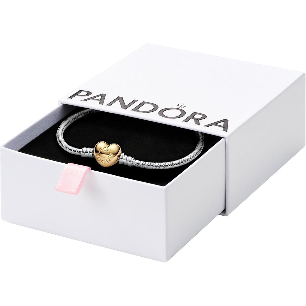 Pandora Moments pulsera cadena serpiente cierre corazón 16 cm | Oro