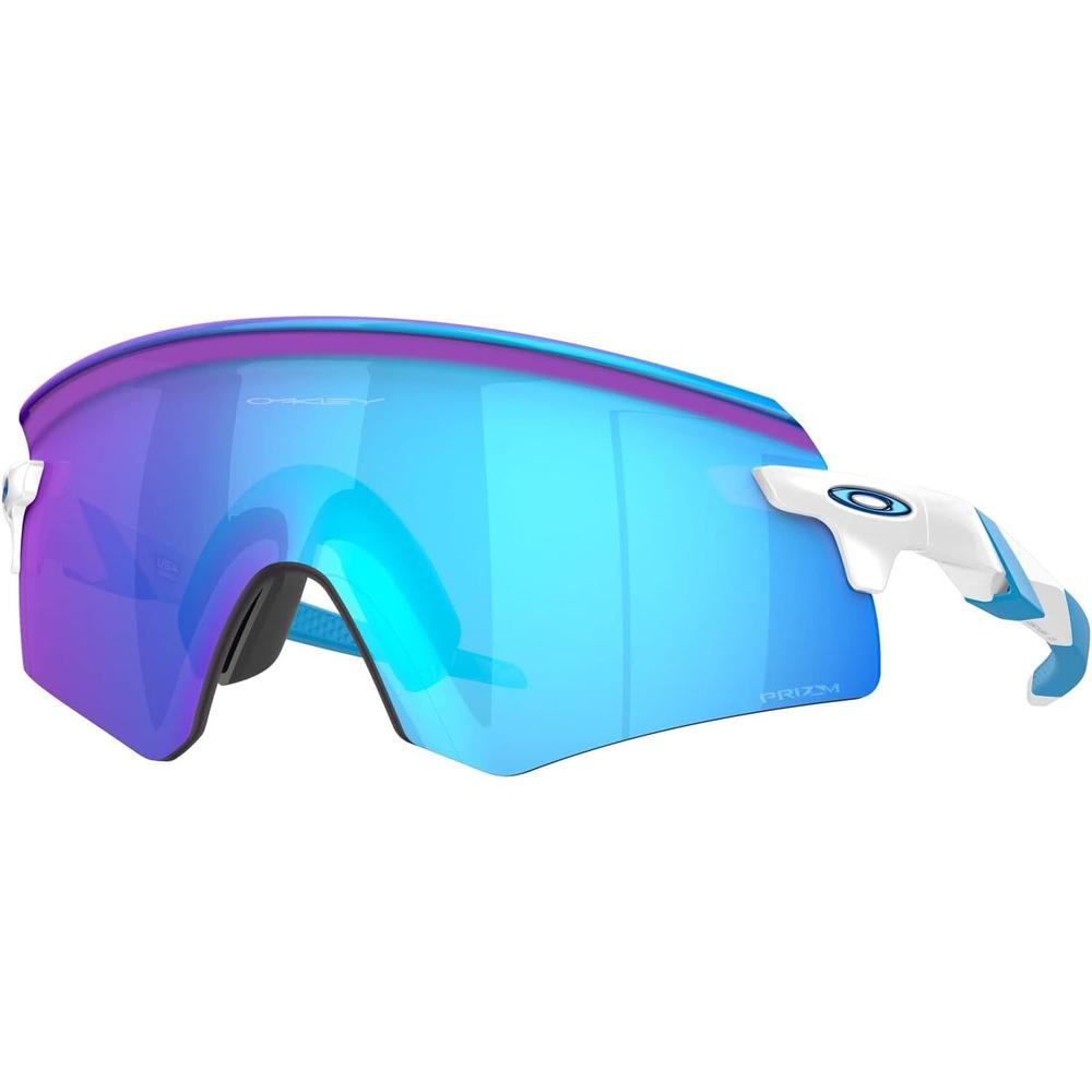 Oakley Encoder Gafas de sol para hombre | Polished White / Prizm Sapphire