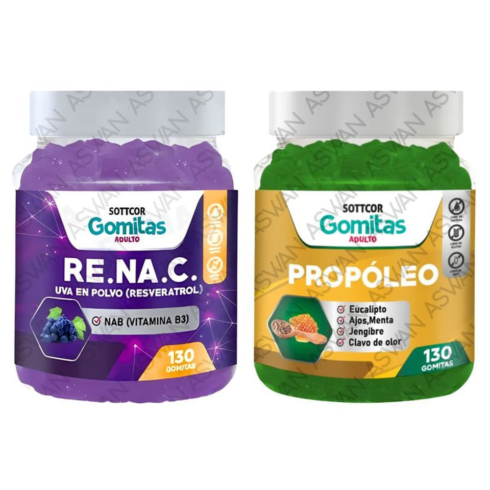 Pack Adulto Resveratrol & Propoleo 130 Gomitas - SOTTCOR