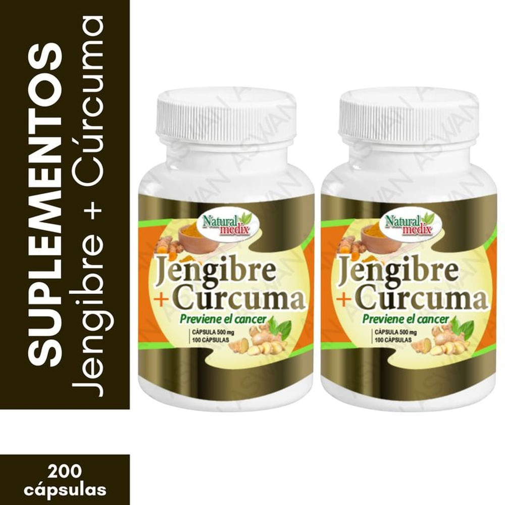 Pack x2 Jengibre & Curcuma 100 Cápsulas - Natural Medix