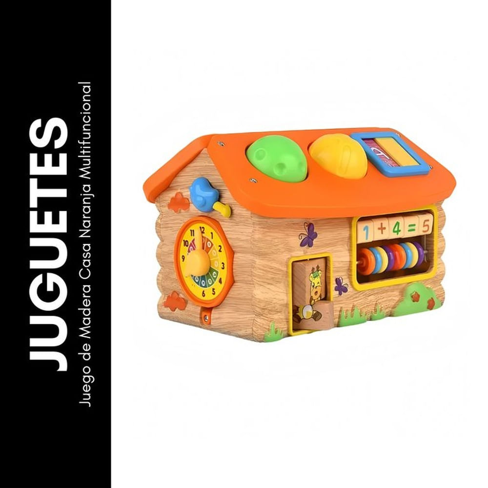 Juego de Madera Casa Naranja Multifuncional Beige