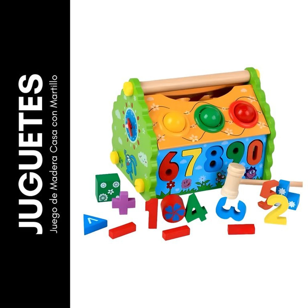 Juego de Madera Casa con Martillo Beige