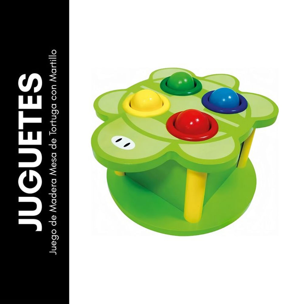 Juego de Madera Mesa de Tortuga con Martillo Beige