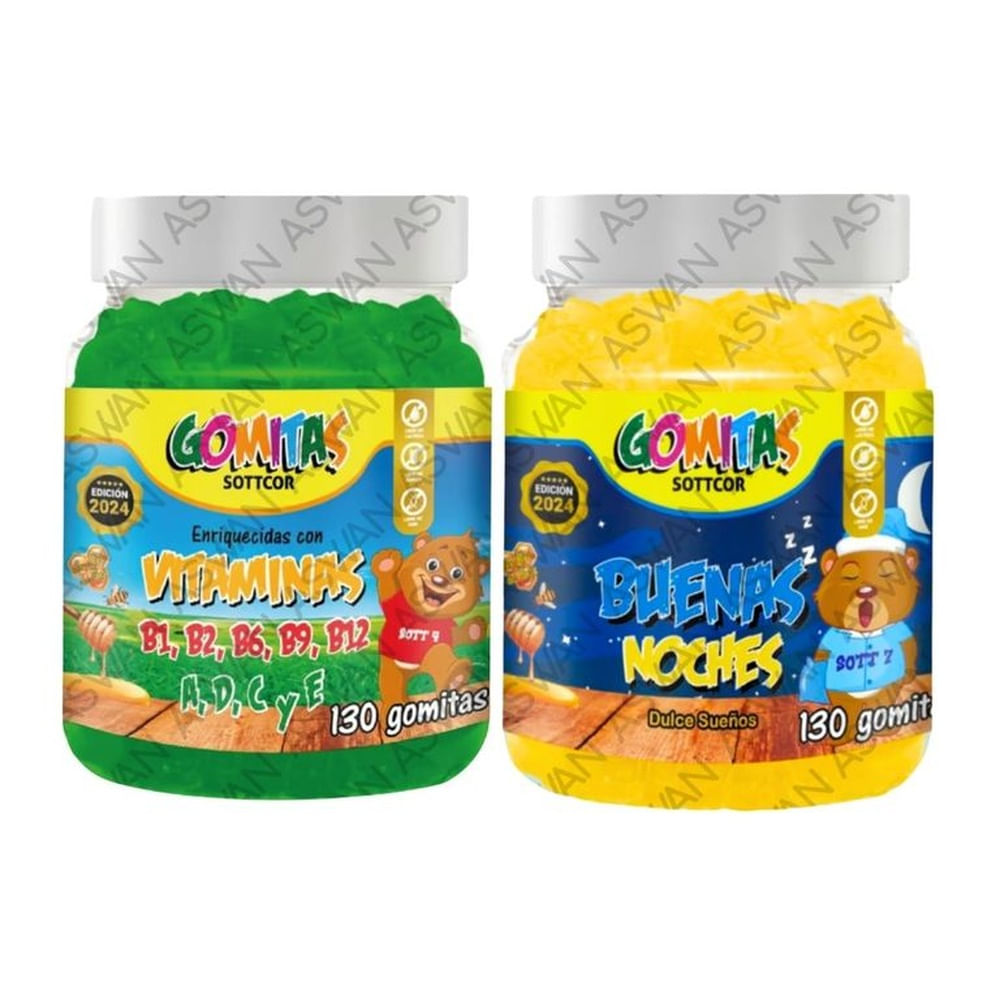 PACK NIÑOS DE MULTIVITAMINAS & BUENAS NOCHES 130 GOMITAS - SOTTCOR
