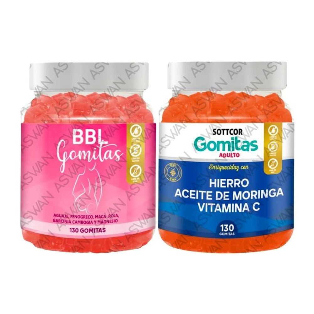 PACK ADULTO DE AGUAJE & HIERRO 130 GOMITAS - SOTTCOR