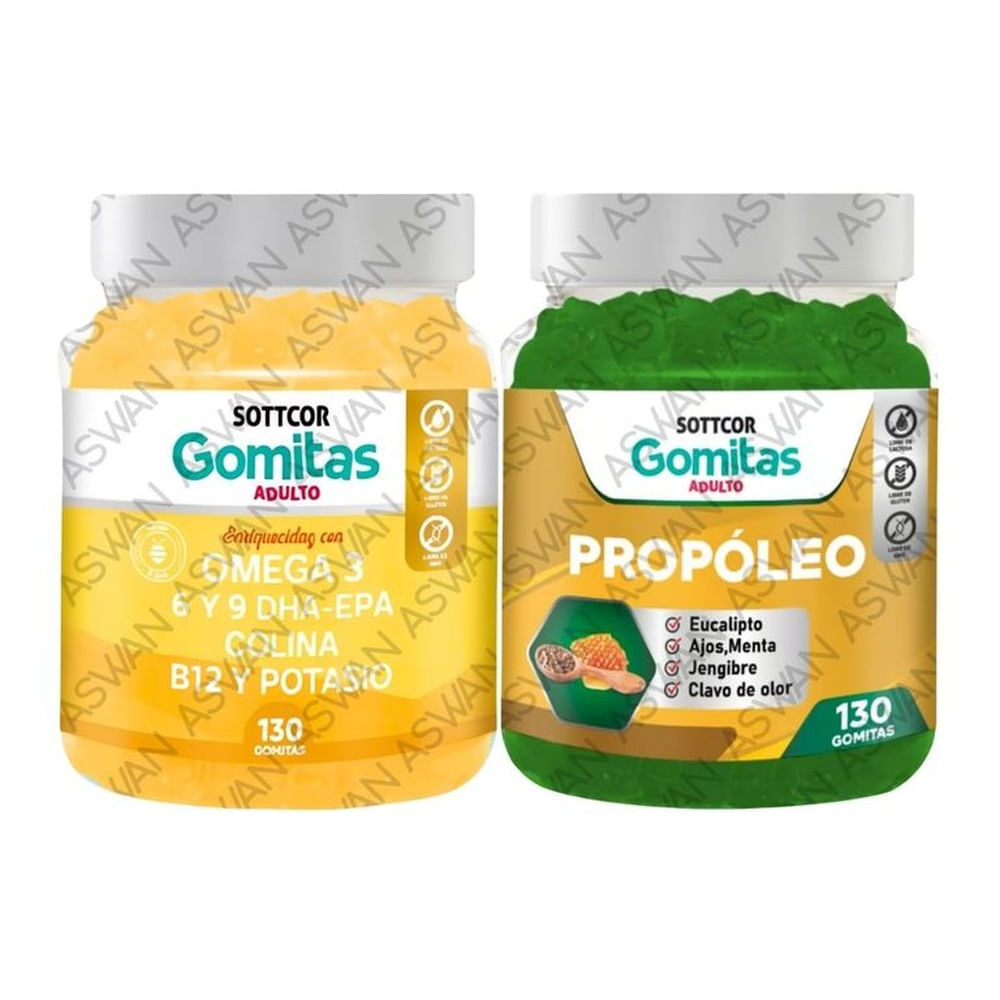 PACK ADULTO OMEGA 3 & PROPOLEO 130 GOMITAS - SOTTCOR
