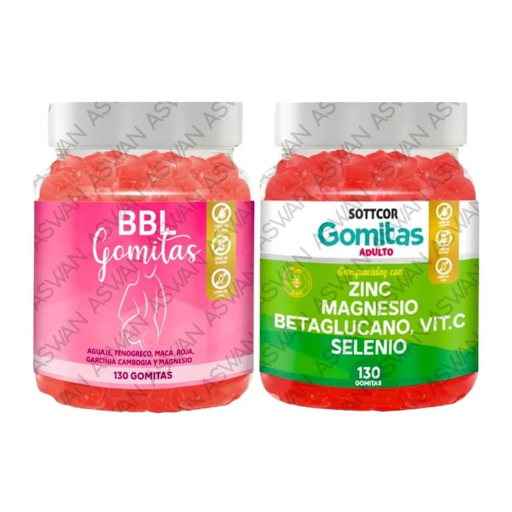 PACK ADULTO DE AGUAJE & ZINC 130 GOMITAS - SOTTCOR