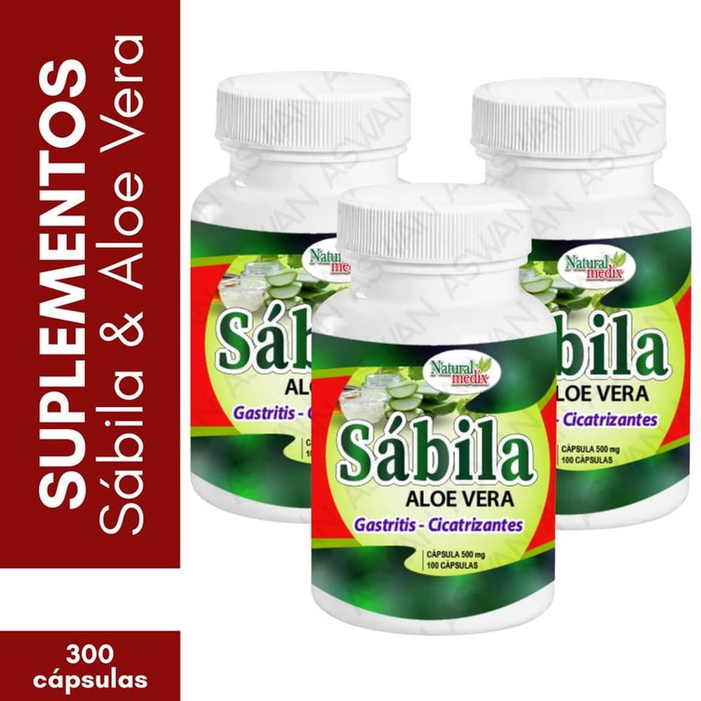 Pack x3 Sábila & Aloe Vera 100 Cápsulas - Natural Medix
