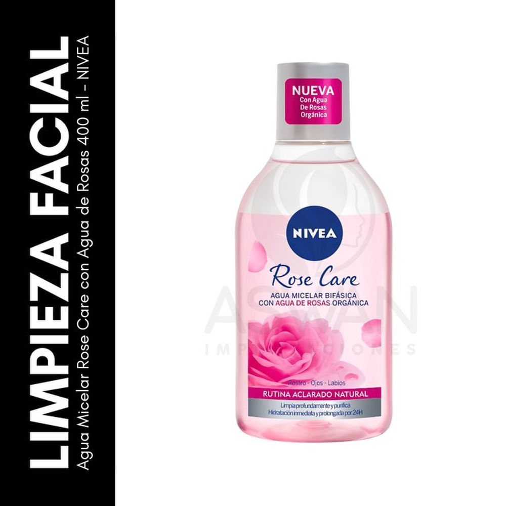Agua Micelar Rose Care con Agua de Rosas 400 ml  NIVEA