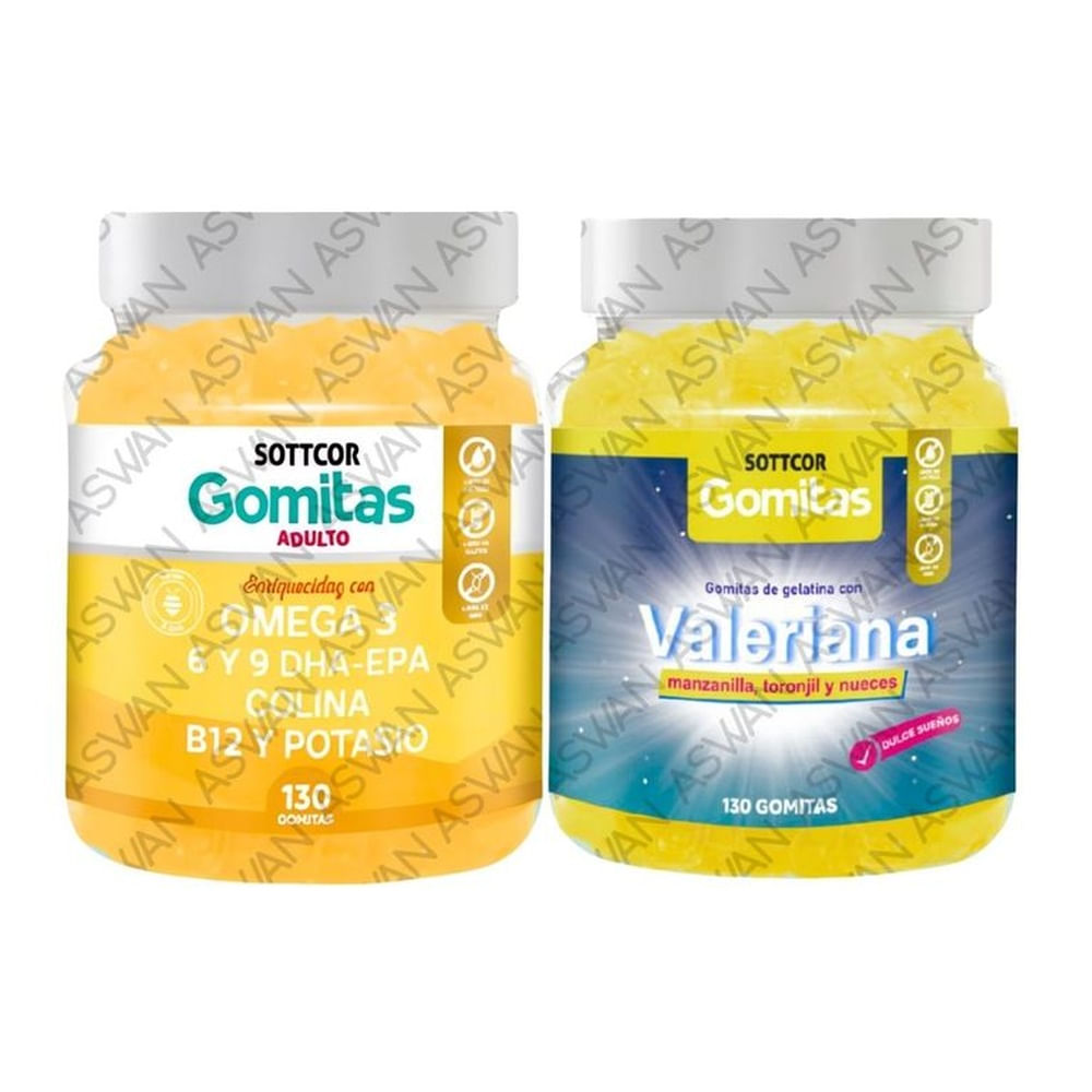 PACK ADULTO OMEGA 3 & VALERIANA 130 GOMITAS - SOTTCOR