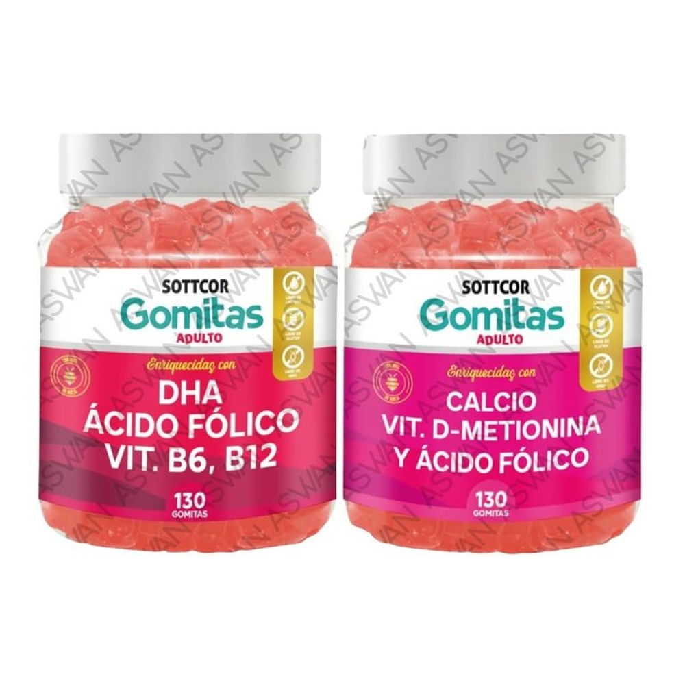 PACK ADULTO DHA & CALCIO 130 GOMITAS - SOTTCOR