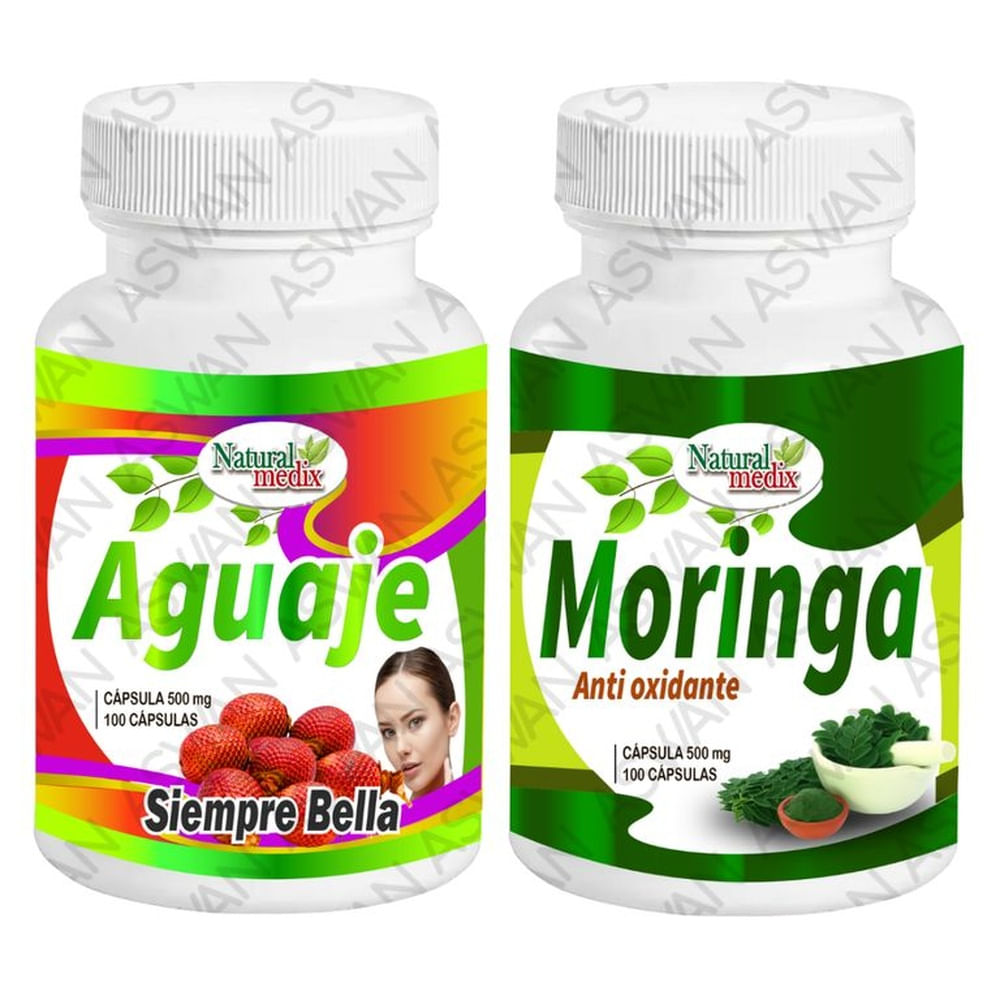 PACK AGUAJE SIEMPRE BELLA + MORINGA 100 CÁPSULAS