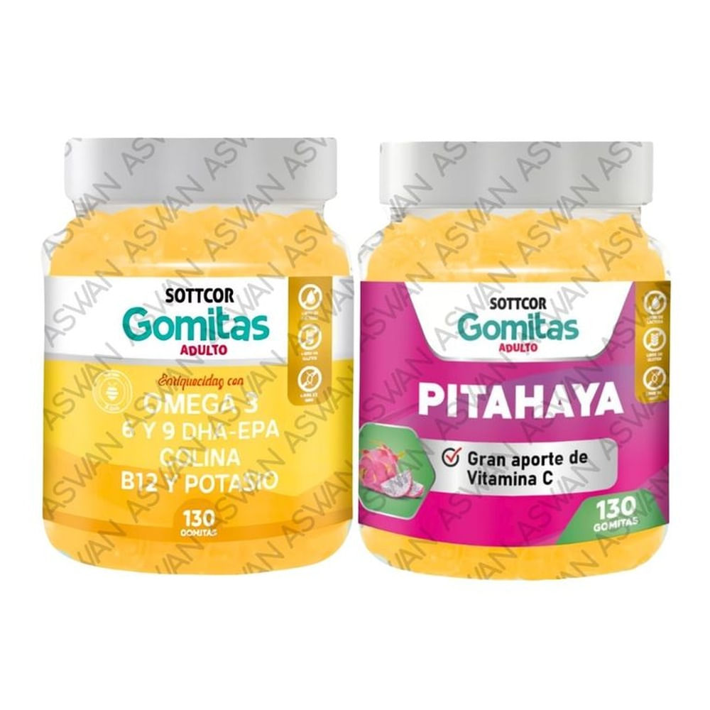 PACK ADULTO OMEGA 3 & PITAHAYA 130 GOMITAS - SOTTCOR