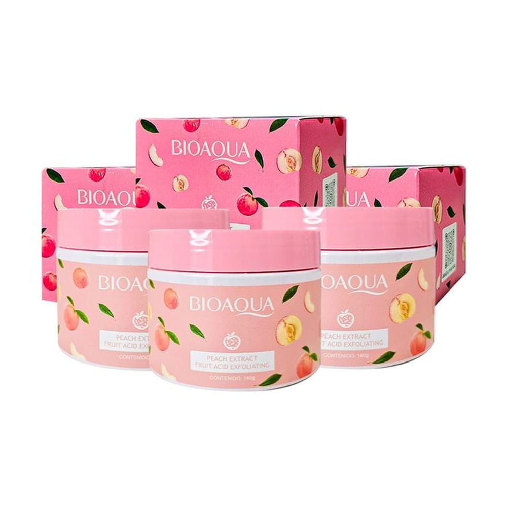 PACK 3 EXFOLIANTE ÁCIDO DE FRUTA EXTRACTO DE MELOCOTÓN 140G - BIOAQUA